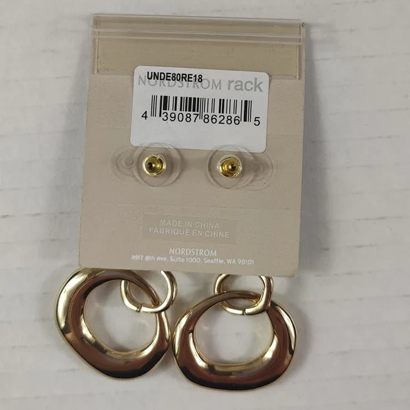 14th & Union Rose Gold Circle Dangle Earrings - Picture 4 of 4